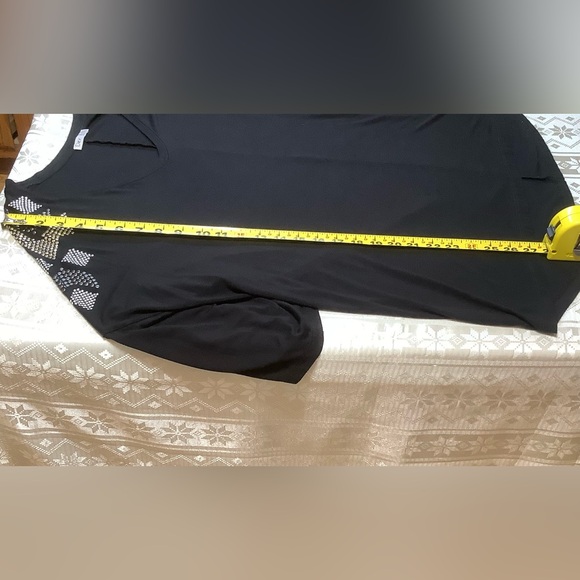 Dex Tunic Women’s Size 1X Loose Fit Sequins Stretchy Black - Picture 8 of 10